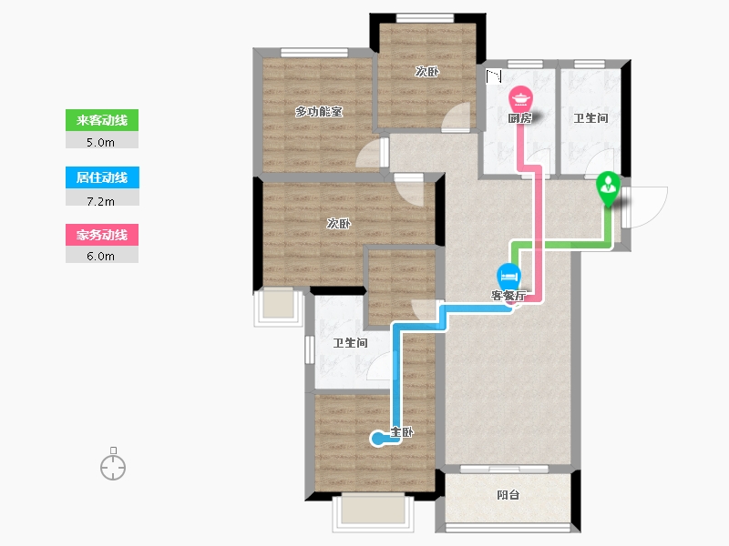 湖南省-长沙市-合能湘江公馆-94.43-户型库-动静线