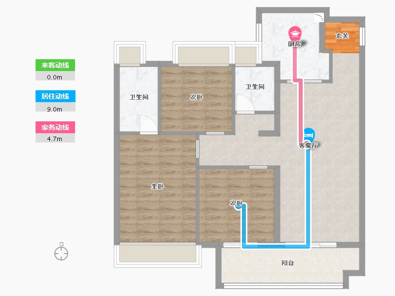 江苏省-南通市-万科・时代之光-92.00-户型库-动静线