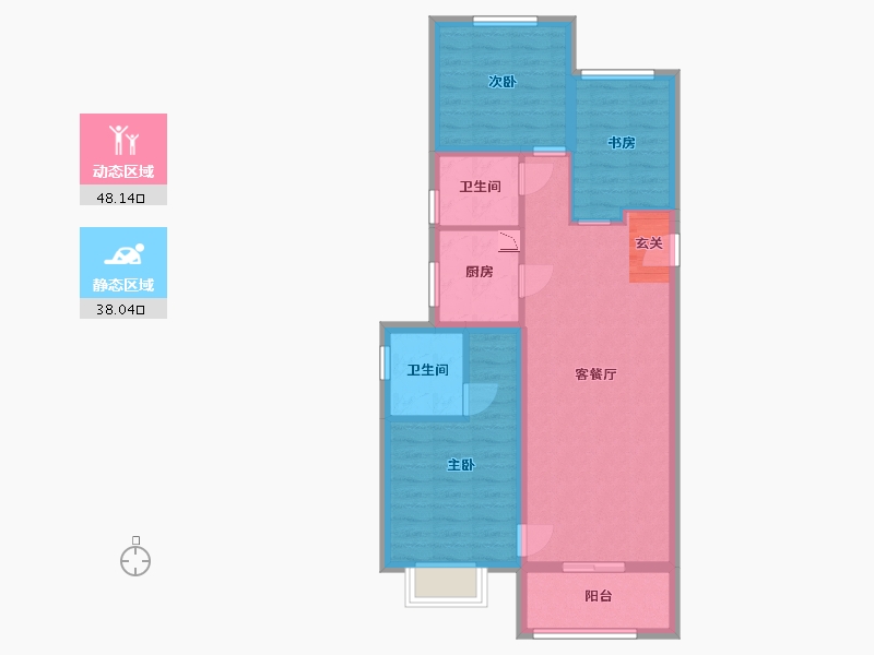 山西省-晋中市-阳光城・文澜府-76.55-户型库-动静分区