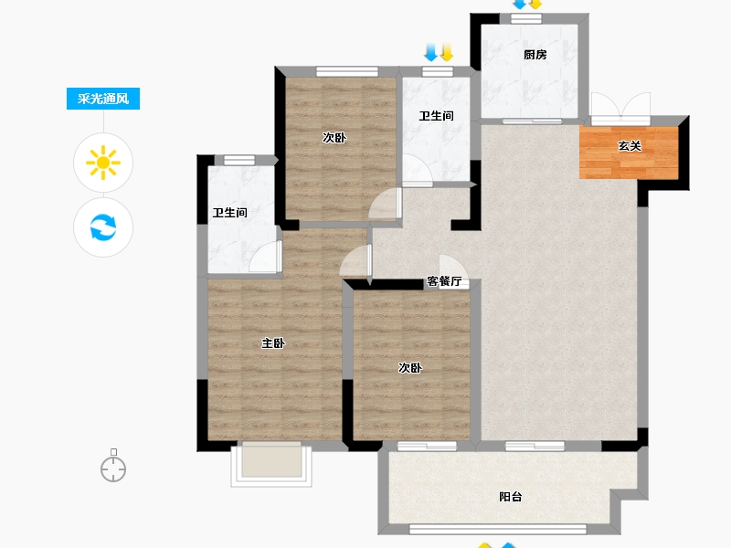 江苏省-南通市-春晓熙岸-92.80-户型库-采光通风