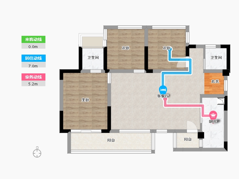 四川省-宜宾市-正黄・翡翠堂-83.88-户型库-动静线