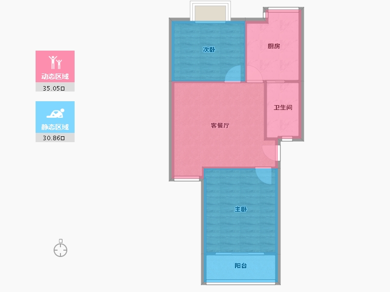 湖北省-武汉市-钢都花园126街坊-59.82-户型库-动静分区