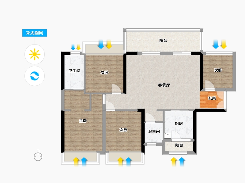 广东省-佛山市-电建地产・�吃冒氲�-101.58-户型库-采光通风