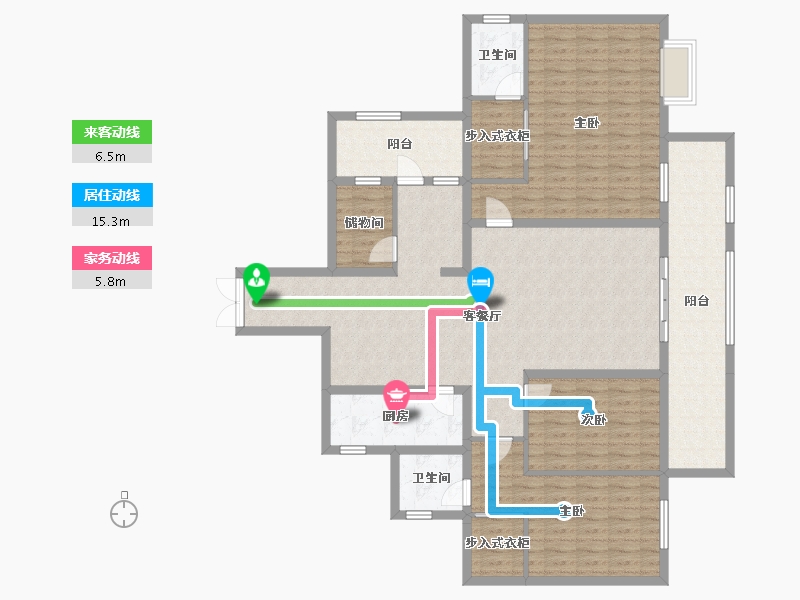 湖南省-怀化市-水岸龙腾-157.16-户型库-动静线