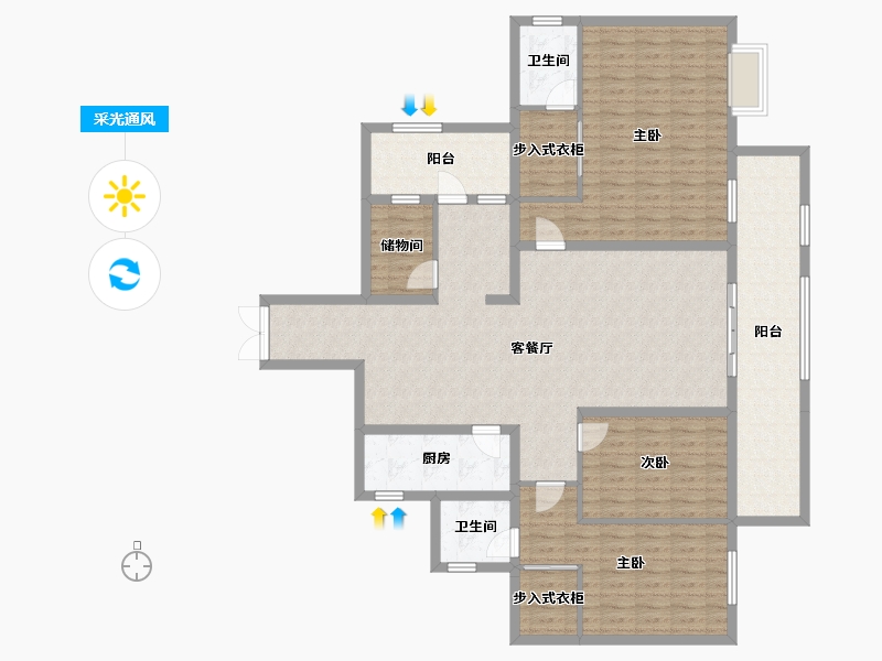 湖南省-怀化市-水岸龙腾-157.16-户型库-采光通风