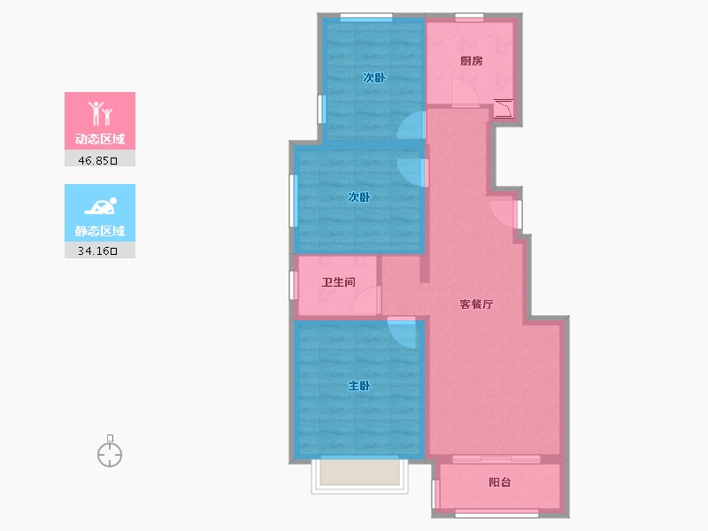 河北省-张家口市-中国铁建・西山国际城-71.76-户型库-动静分区