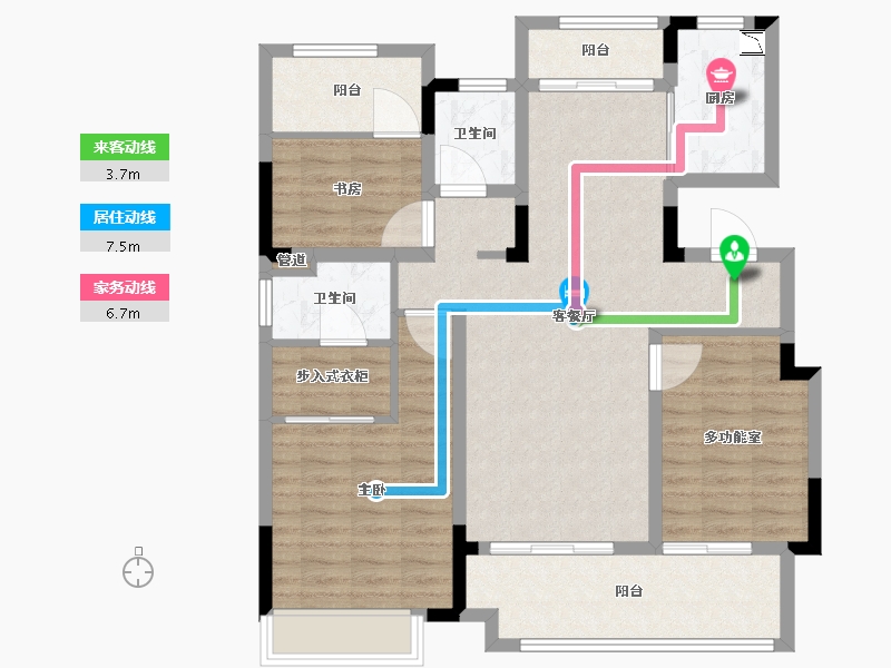 安徽省-滁州市-中丞 明湖原著-96.81-户型库-动静线