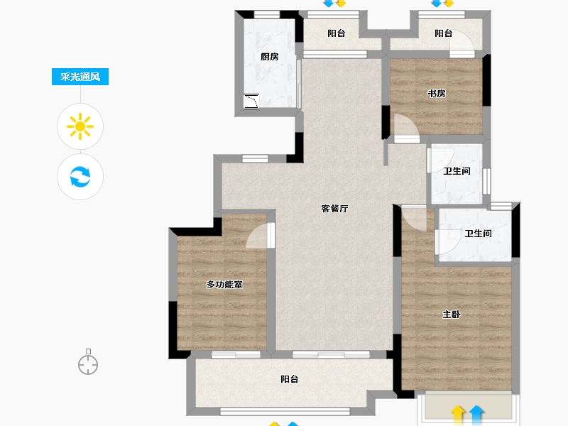 安徽省-滁州市-中丞 明湖原著-88.00-户型库-采光通风