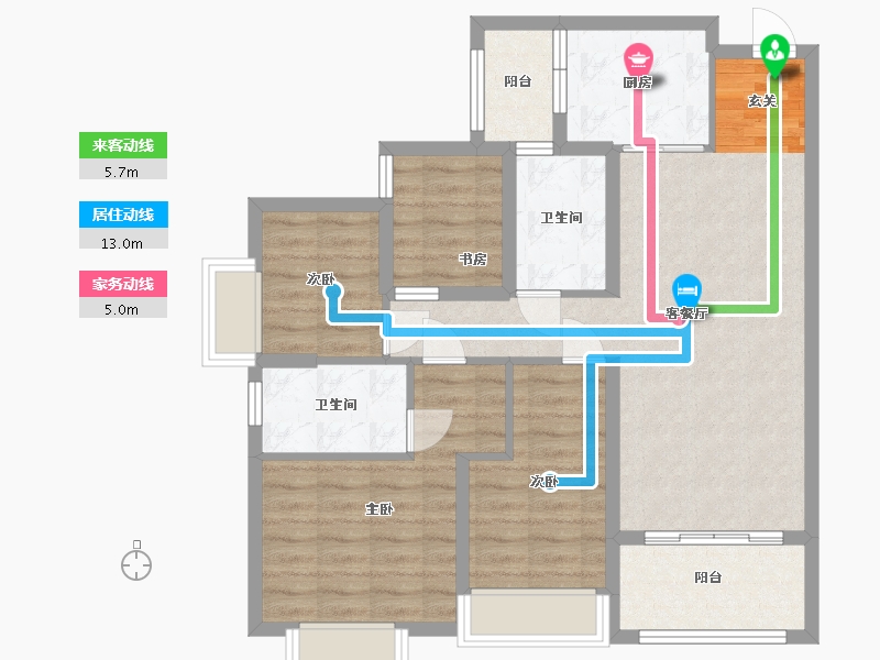 广东省-佛山市-越秀星汇瀚府-88.80-户型库-动静线