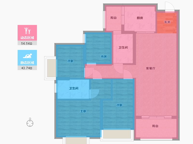 广东省-佛山市-越秀星汇瀚府-88.80-户型库-动静分区