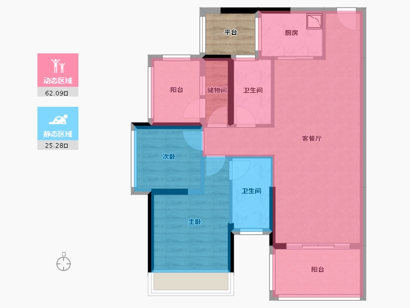 广西壮族自治区-贵港市-鑫炎・桃花源-80.88-户型库-动静分区