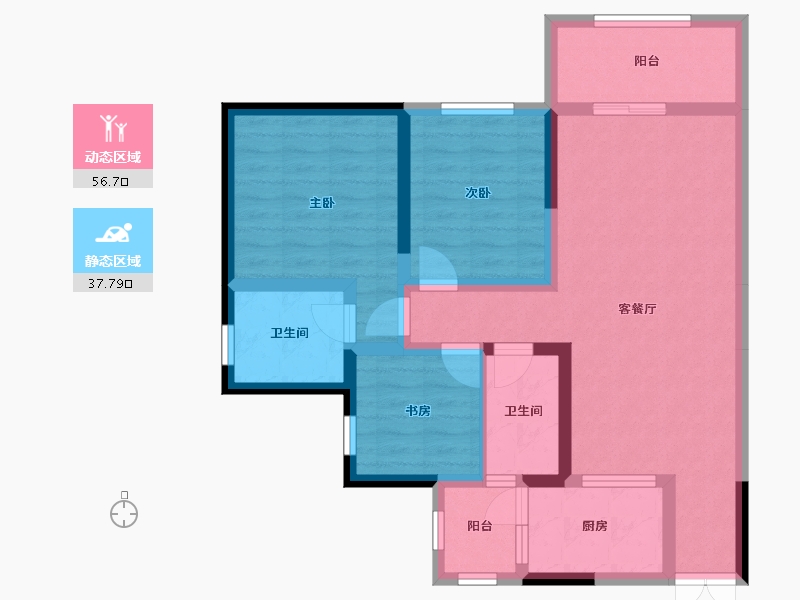 四川省-南充市-奥斯汀小镇-82.98-户型库-动静分区