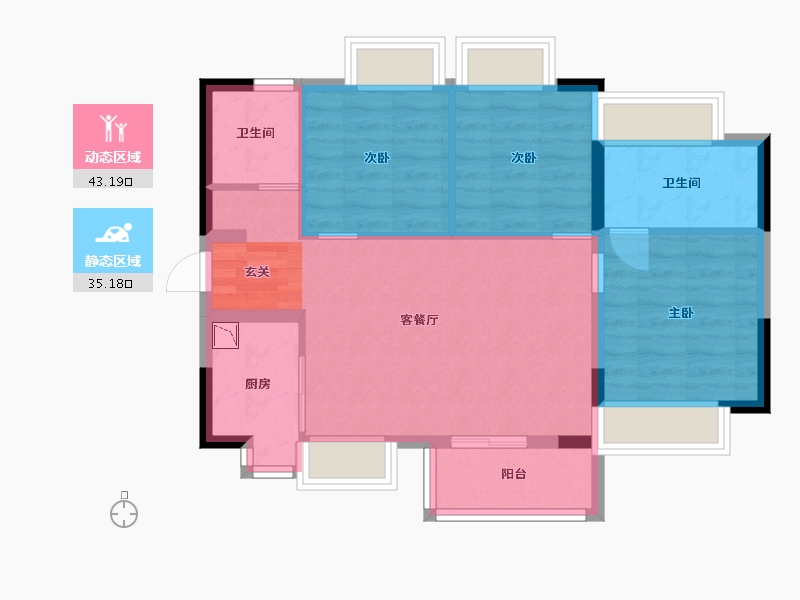 广东省-东莞市-万象连城-69.84-户型库-动静分区