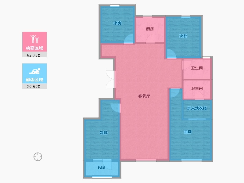 河北省-邢台市-绿城诚园-106.89-户型库-动静分区