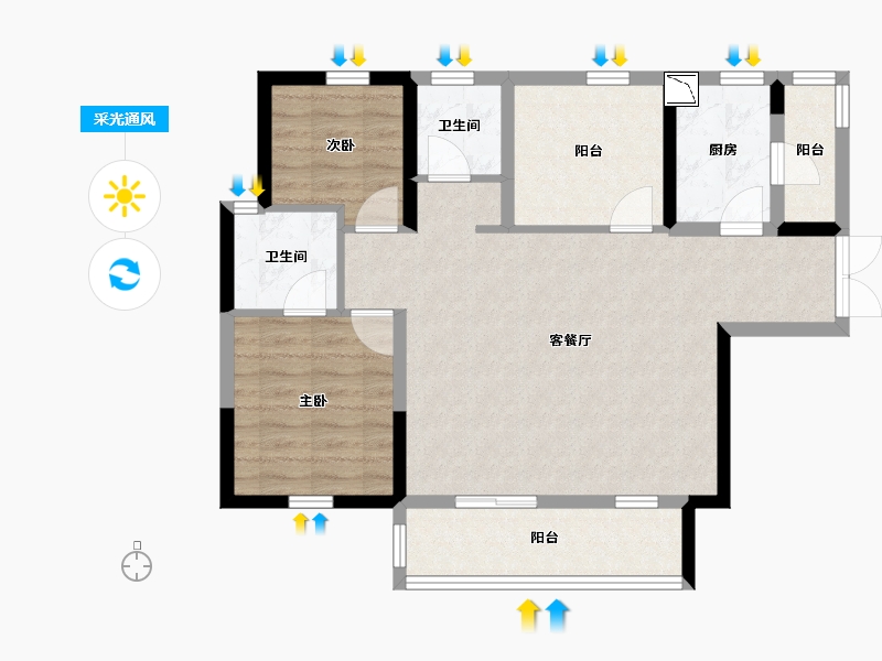 广西壮族自治区-桂林市-融创万达-78.50-户型库-采光通风