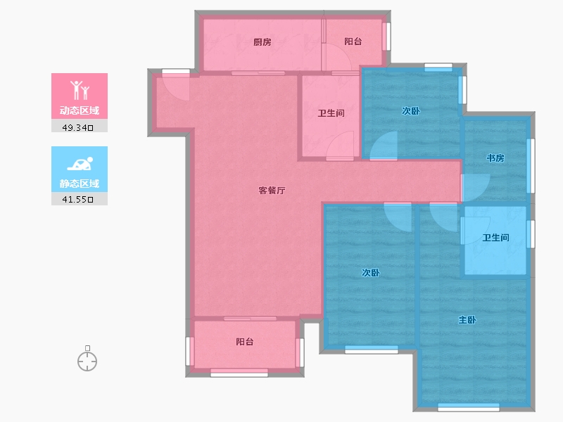 重庆-重庆市-融创文旅城御林-82.08-户型库-动静分区