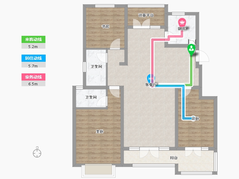 河北省-邢台市-拉菲公馆-106.81-户型库-动静线