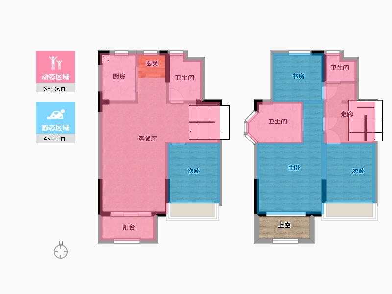 上海-上海市-金地都会C区-104.39-户型库-动静分区