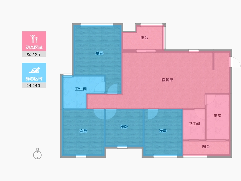 四川省-成都市-空港陆号-104.66-户型库-动静分区