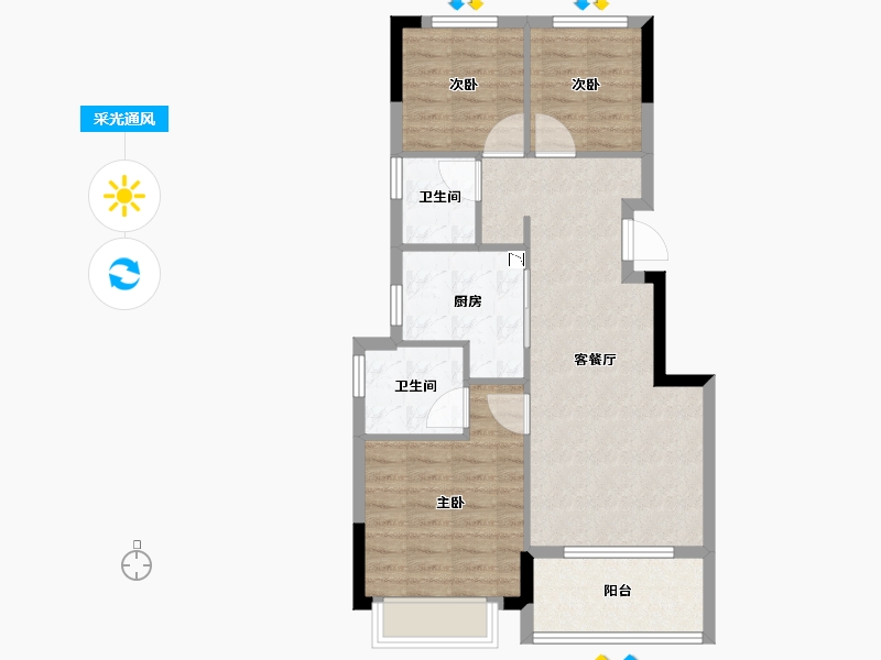 广西壮族自治区-南宁市-保亿天润华府-71.20-户型库-采光通风