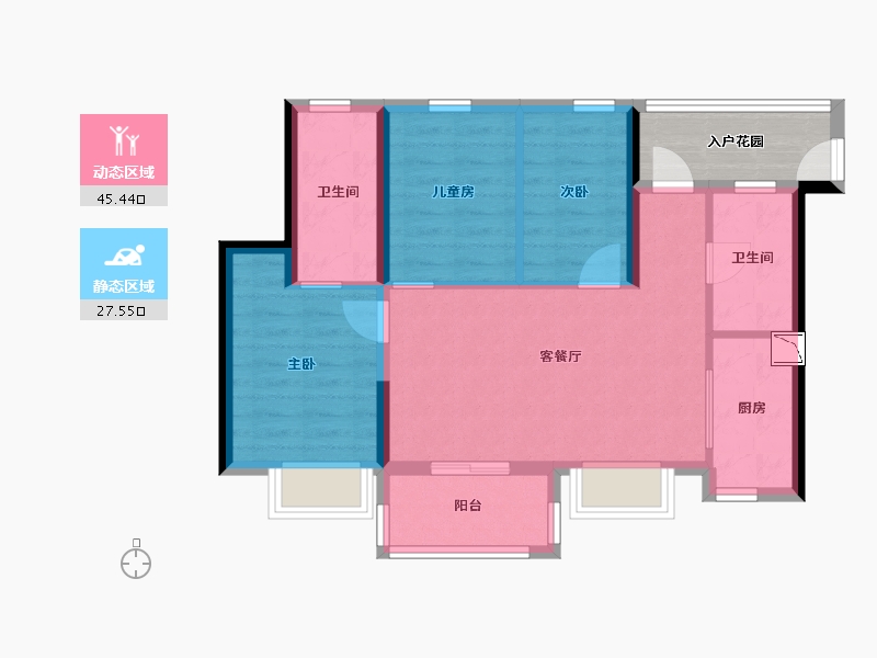 广东省-广州市-万科幸福誉-69.55-户型库-动静分区