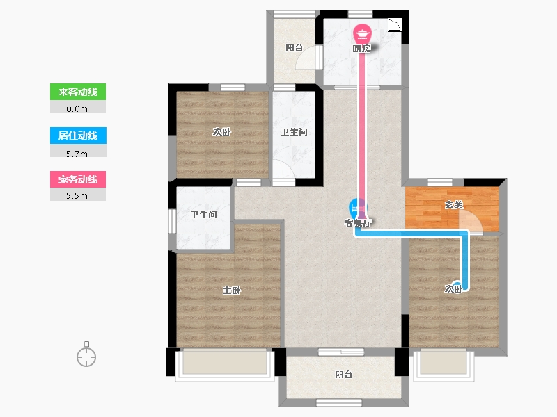 青海省-西宁市-碧桂园凤凰城-89.47-户型库-动静线