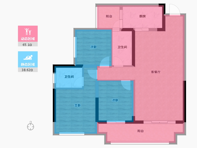 重庆-重庆市-悦府-92.40-户型库-动静分区