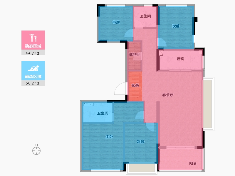 浙江省-温州市-奥园大发宸央-108.00-户型库-动静分区