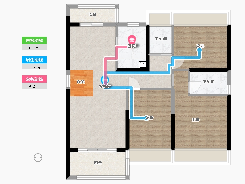 广东省-惠州市-碧桂园御珑府-88.29-户型库-动静线