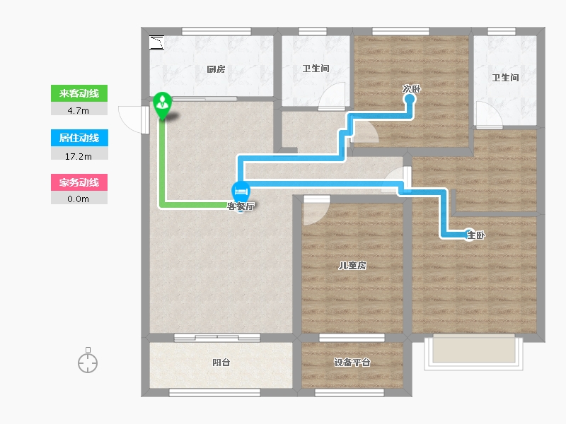 山西省-长治市-麟绛佳园-105.49-户型库-动静线