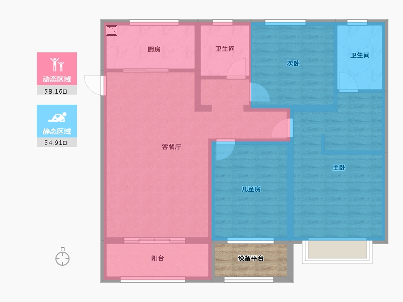 山西省-长治市-麟绛佳园-105.49-户型库-动静分区