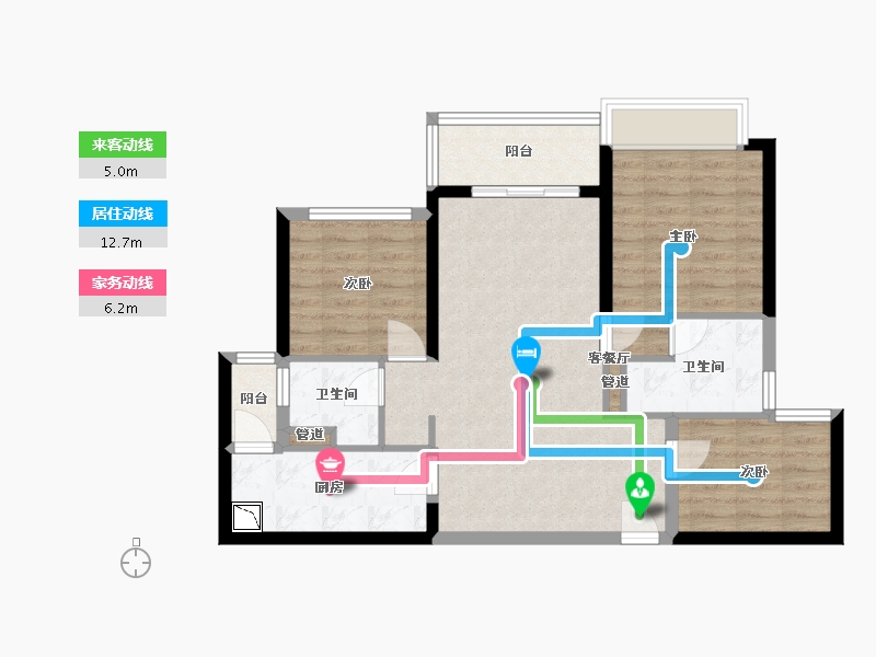 广东省-广州市-灵山岛・金茂湾-78.40-户型库-动静线