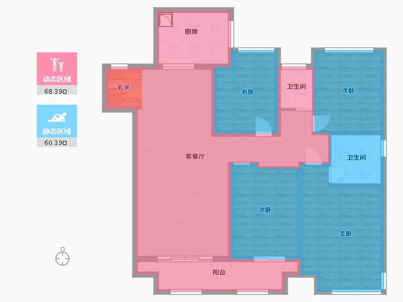 江苏省-扬州市-万科时代风华-115.20-户型库-动静分区