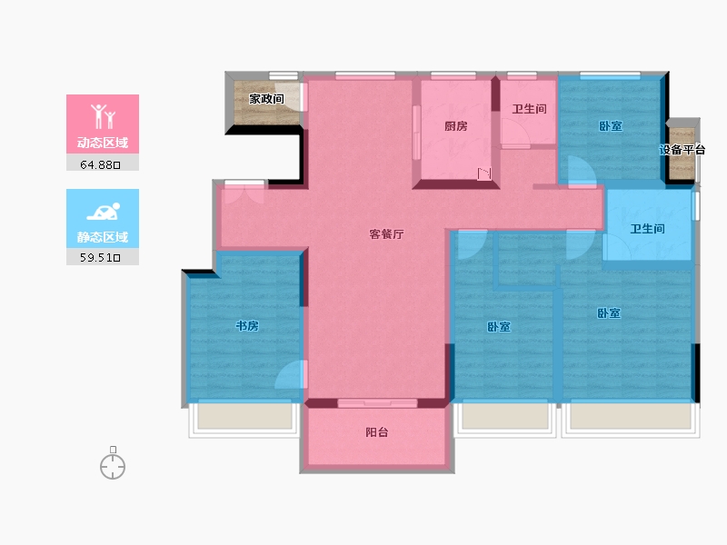 河南省-许昌市-融创・观河宸院-114.45-户型库-动静分区