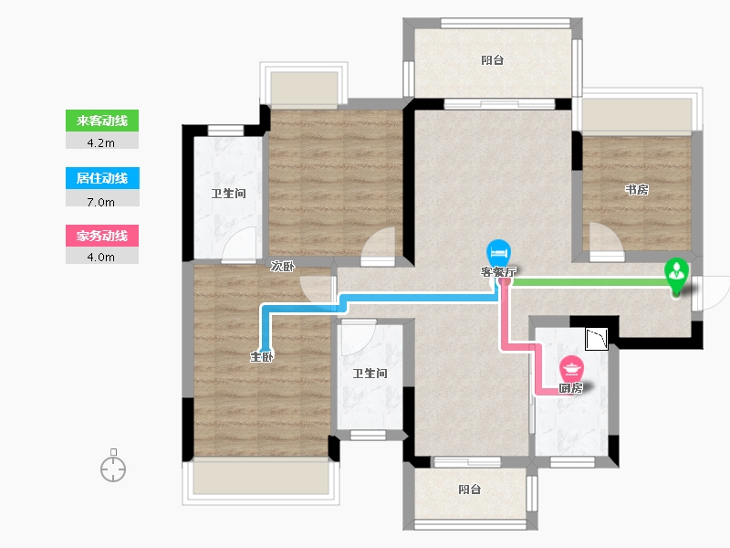 广西壮族自治区-桂林市-桂林融创九棠府-83.58-户型库-动静线