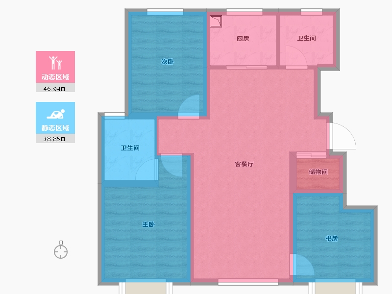 天津-天津市-保利和园-76.02-户型库-动静分区