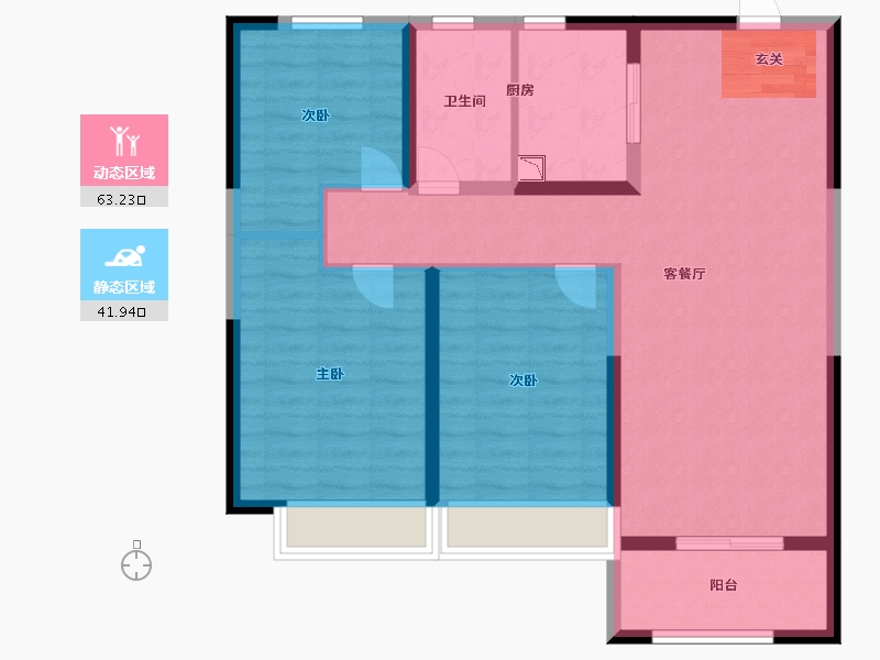 河北省-石家庄市-保利・拉菲公馆【衡水】-94.40-户型库-动静分区