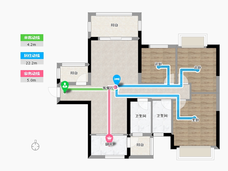 广西壮族自治区-柳州市-联发君悦兰亭-85.83-户型库-动静线