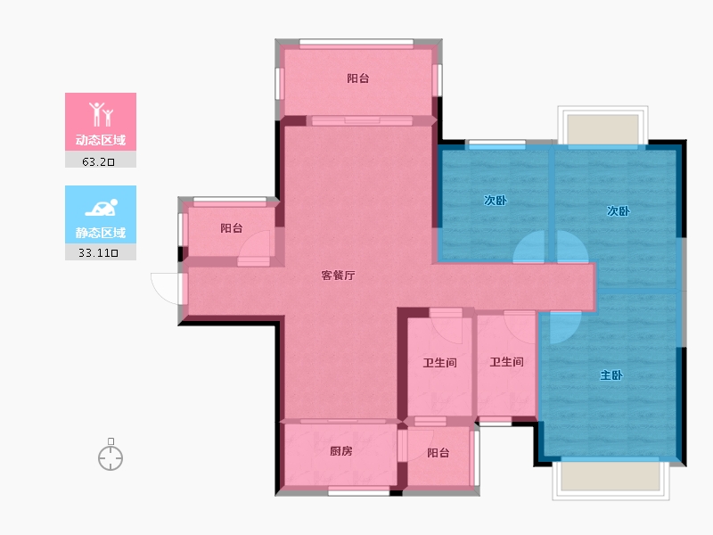 广西壮族自治区-柳州市-联发君悦兰亭-85.83-户型库-动静分区