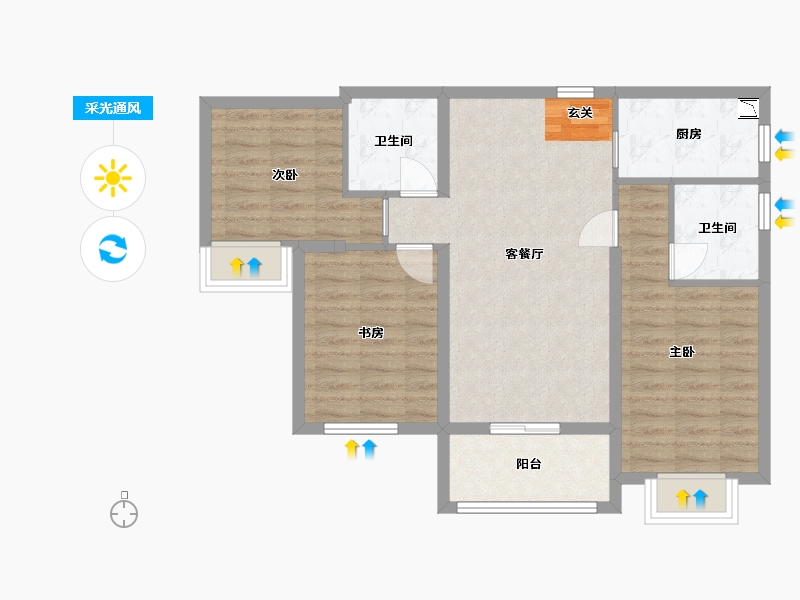 福建省-漳州市-国贸天成-78.22-户型库-采光通风