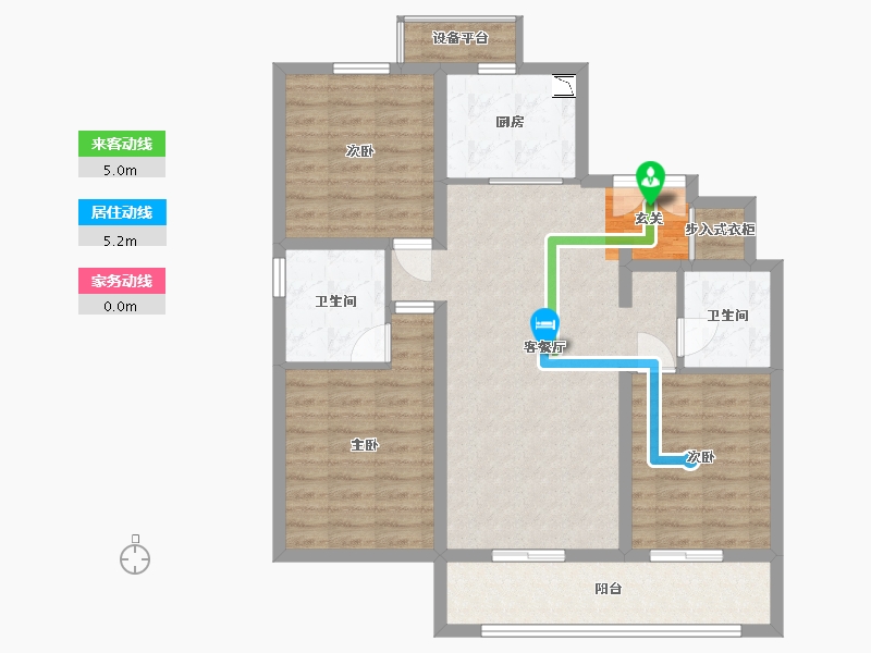 河北省-石家庄市-嘉实・万科公园都会-92.63-户型库-动静线