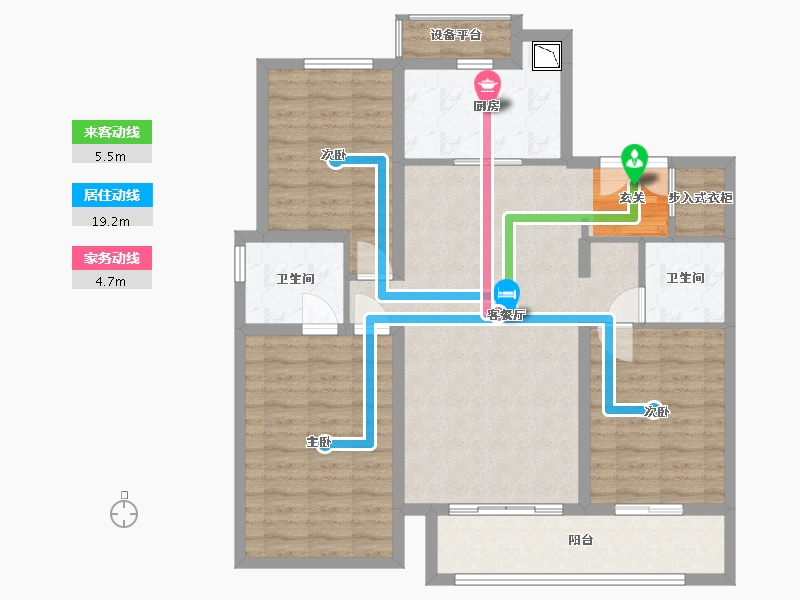 河北省-石家庄市-嘉实・万科公园都会-101.69-户型库-动静线