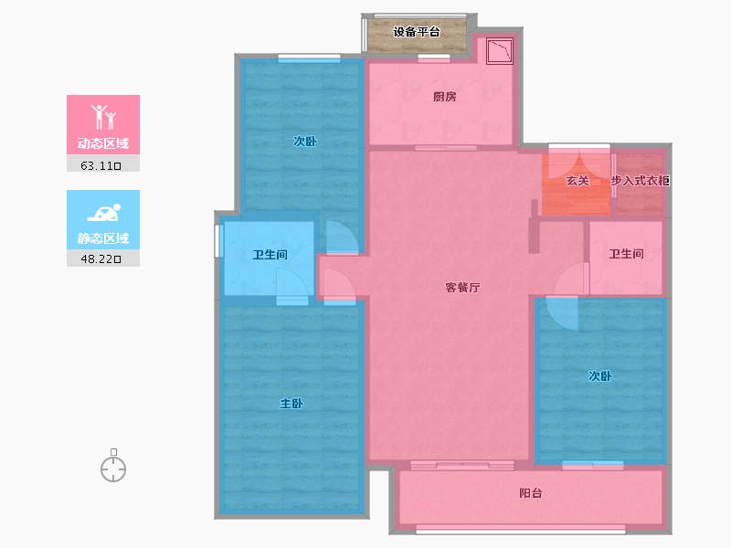 河北省-石家庄市-嘉实・万科公园都会-101.69-户型库-动静分区