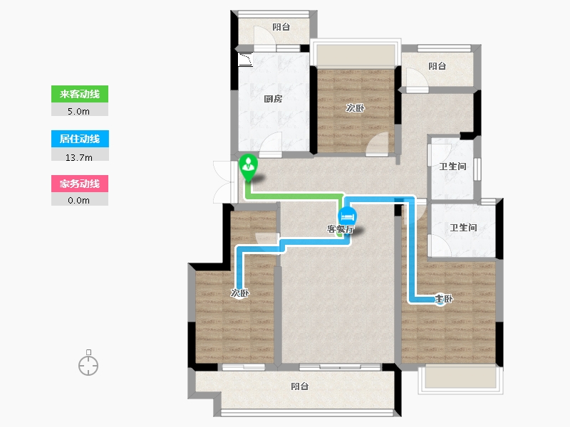 重庆-重庆市-荣安美的公园天下-103.43-户型库-动静线