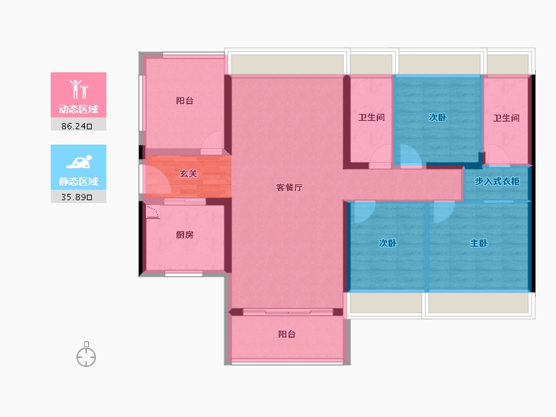 广东省-惠州市-陆丰龙光玖龙府-109.67-户型库-动静分区