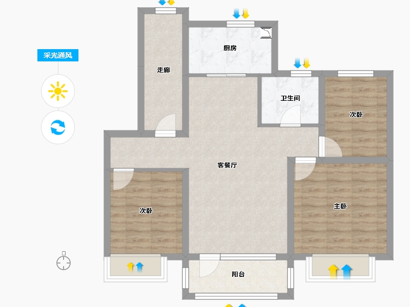 北京-北京市-御东汇�Z-78.24-户型库-采光通风