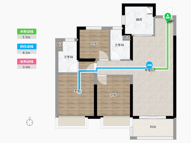 河南省-郑州市-富田城・九鼎华府-79.20-户型库-动静线