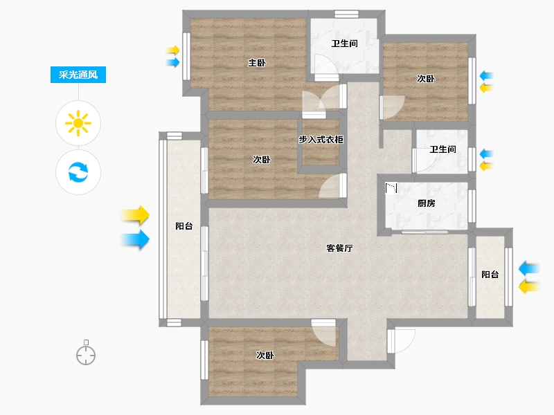 山东省-日照市-安澜嘉园-90.00-户型库-采光通风