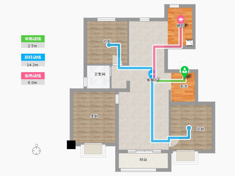 河北省-石家庄市-石家庄孔雀城-84.10-户型库-动静线