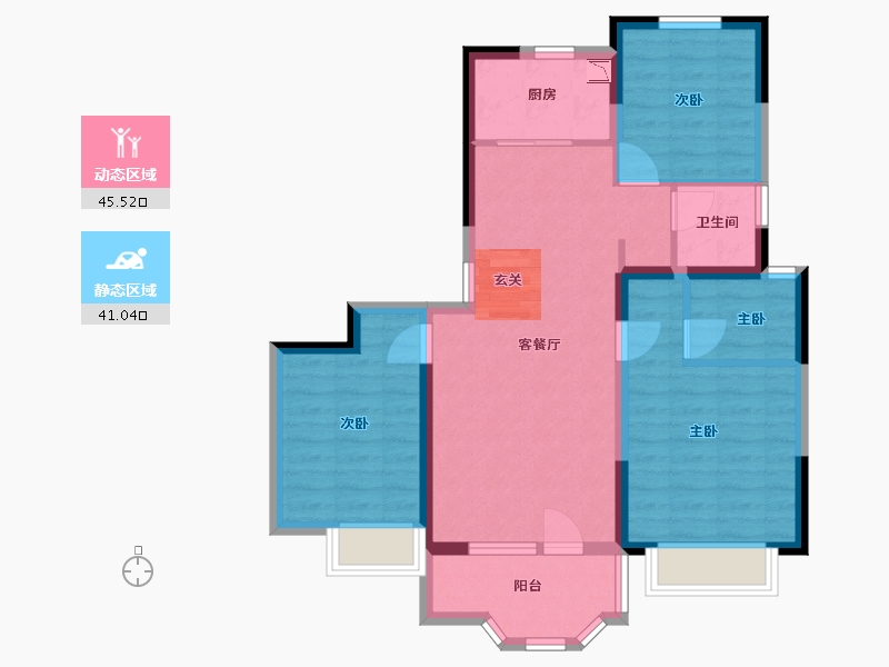 河北省-石家庄市-亨伦观唐名邸-76.52-户型库-动静分区